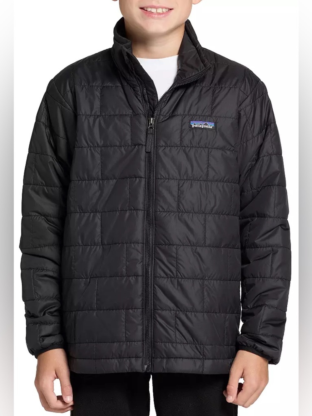 Patagonia Kids L 12 Nano Puff Jacket Navy Blue Quilted Insulated Coat